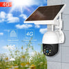 Camera De Supraveghere Solara 4G Cartela SIM 5 MP, Zoom 10X, Full HD 1080p, Panou Solar 9W Rezistenta La Apa IP 66, Alba