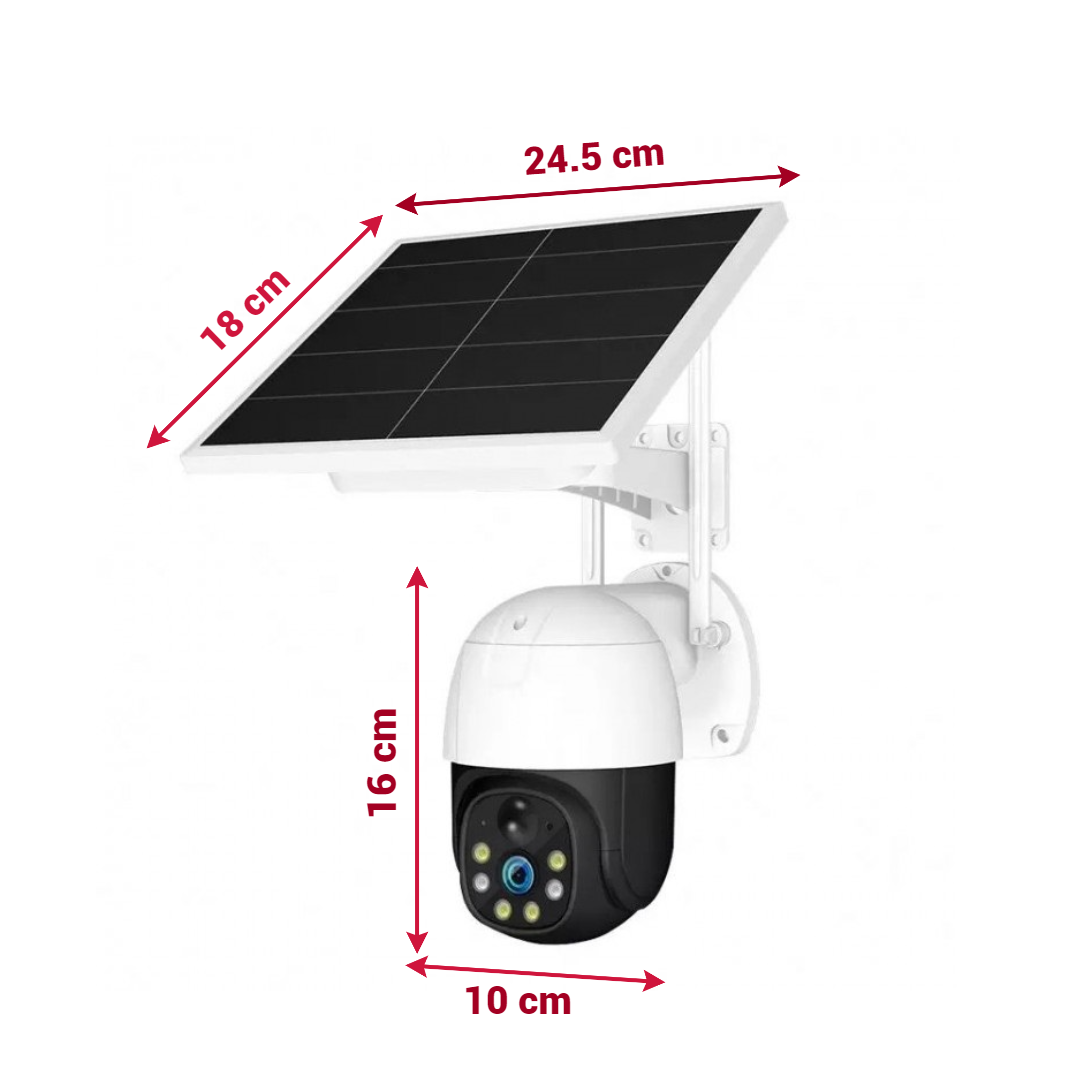 Camera De Supraveghere Solara 4G Cartela SIM 5 MP, Zoom 10X, Full HD 1080p, Panou Solar 9W Rezistenta La Apa IP 66, Alba