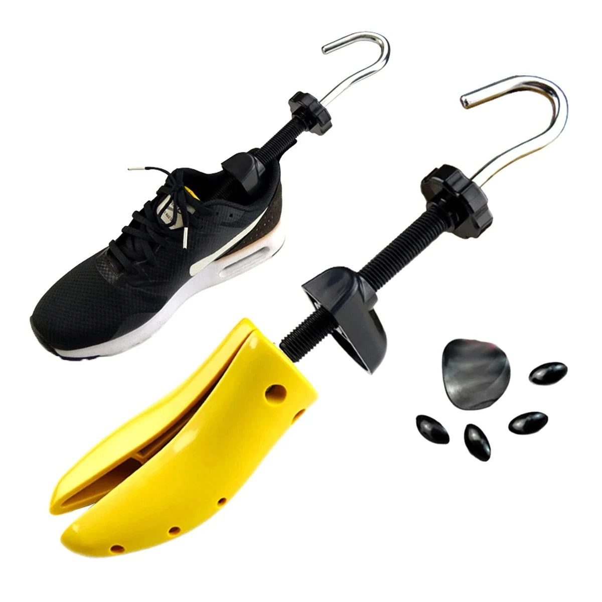 Dispozitiv pentru largit si alungit pantofii, din plastic dur, galben