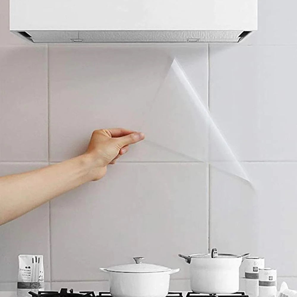 Folie de protectie transparenta pentru bucatarie, autocolanta, rezistenta la temperaturi mari