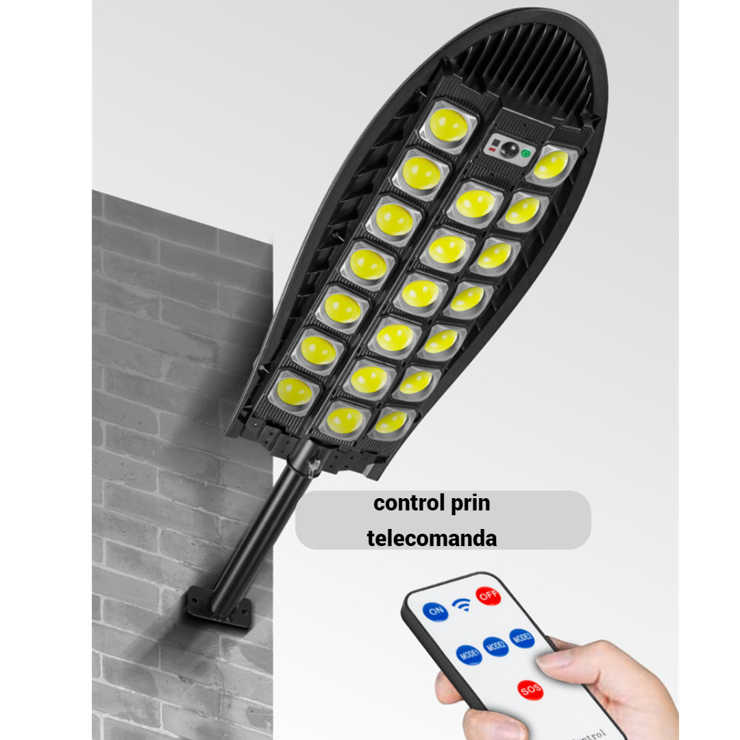 Lampa solară LED impermeabilă,  iluminare stradală, cu senzor de mișcare