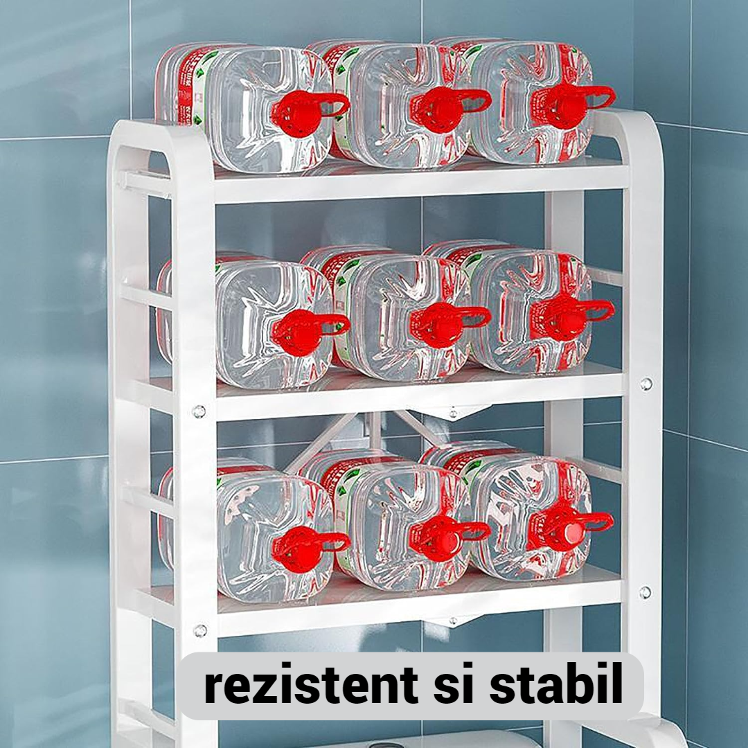 Raft masiv depozitare metalic pliabil, pentru masina de spalat, cu 3 polite