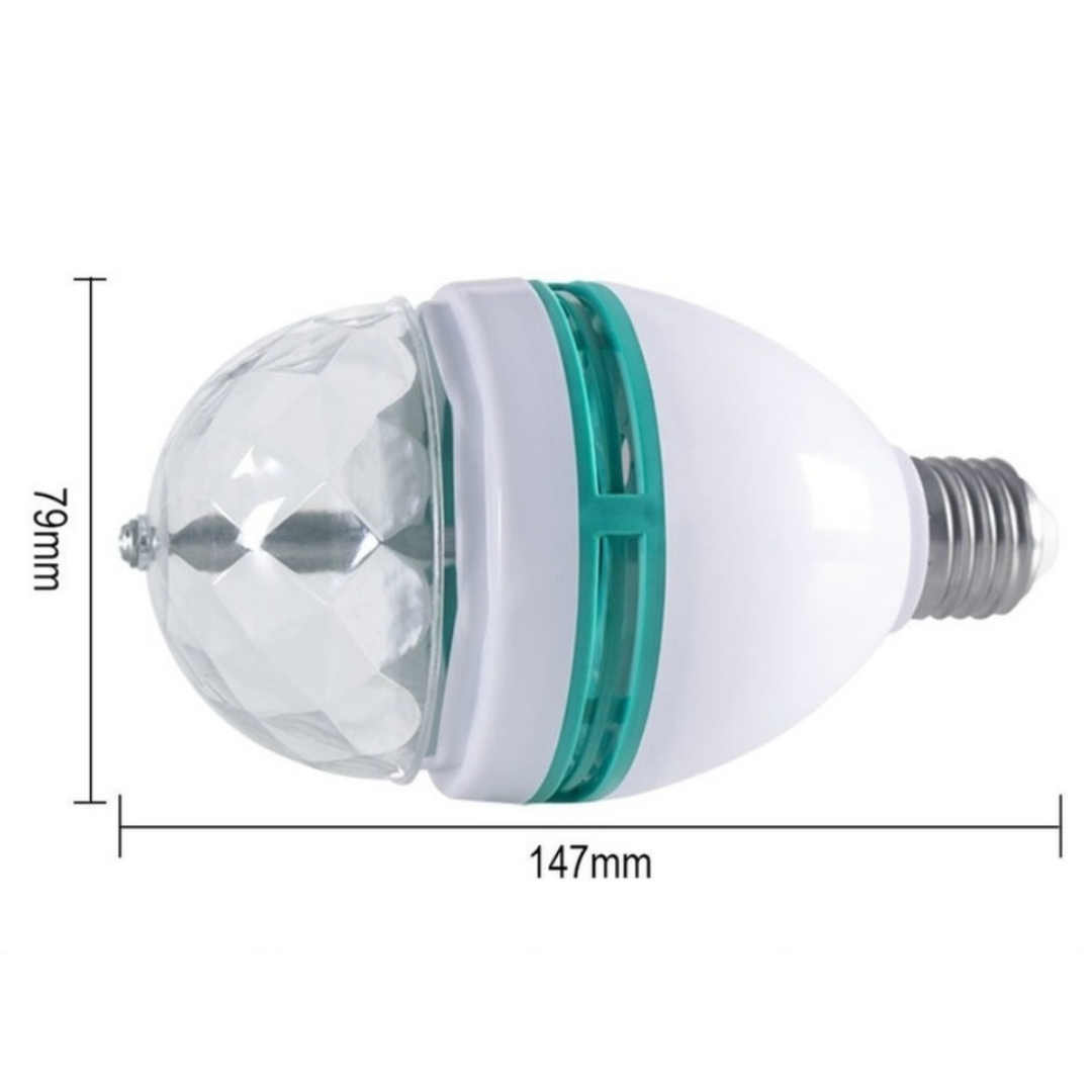 Bec rotativ multicolor, cu efect disco, LED, 3W