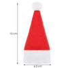 Set mini caciulite Mos Craciun pentru sticle sau tacamuri, 10 bucati, stofa, 13 x 6.5 cm