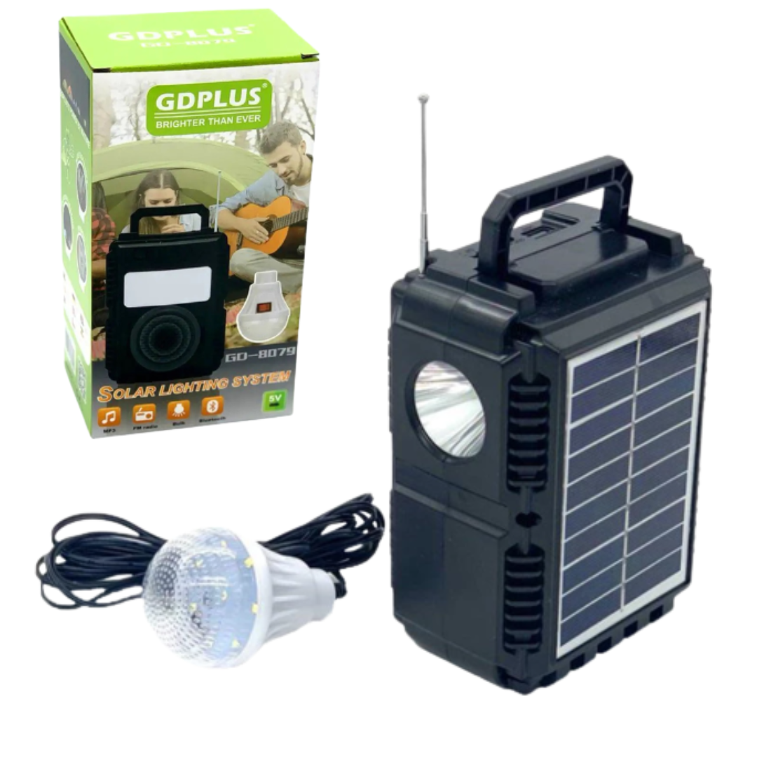 Kit solar GD-8079, Sistem iluminare cu panou solar, 1 bec