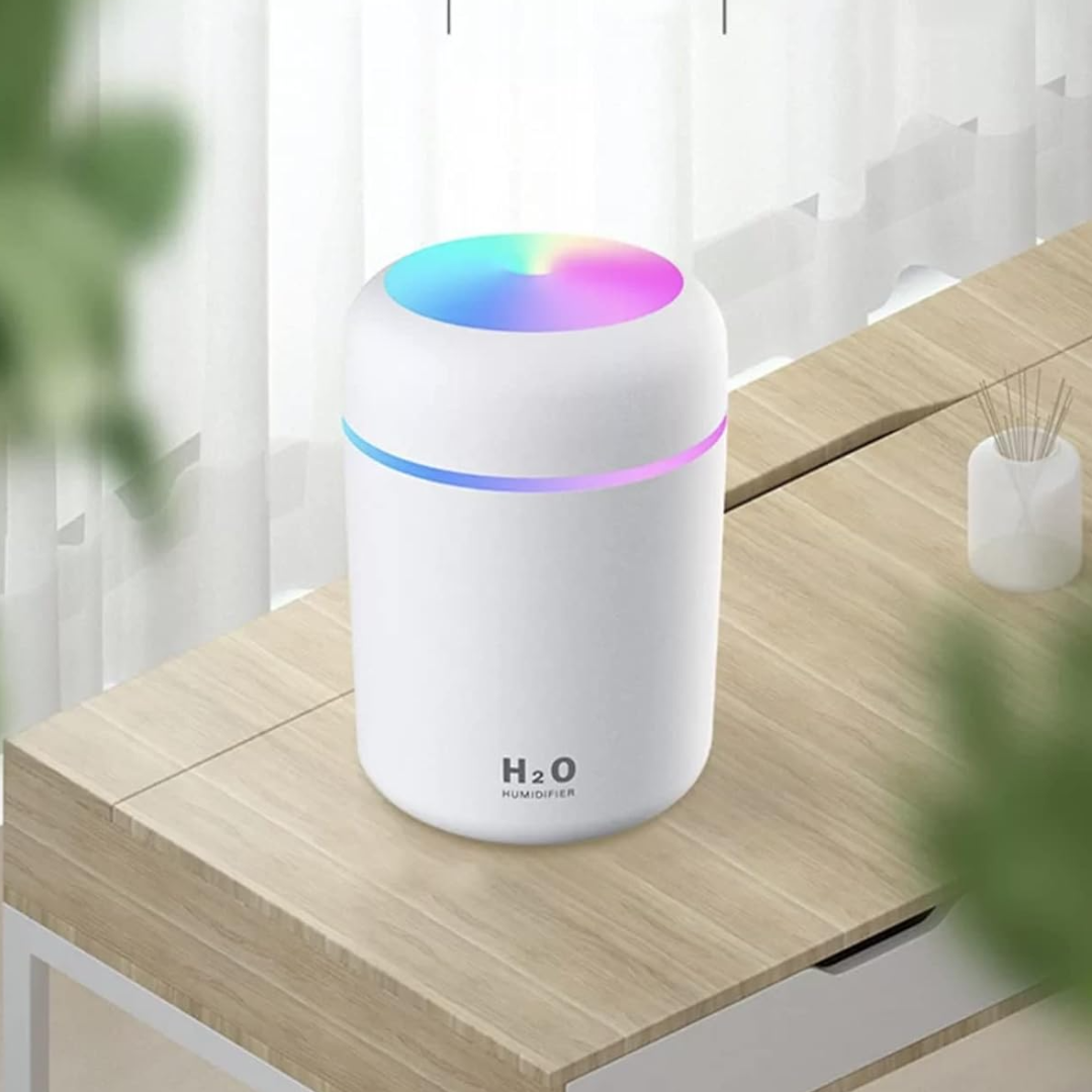 Umidificator de aer cu ultrasunete, difuzor aromaterapie cu lumini RBG