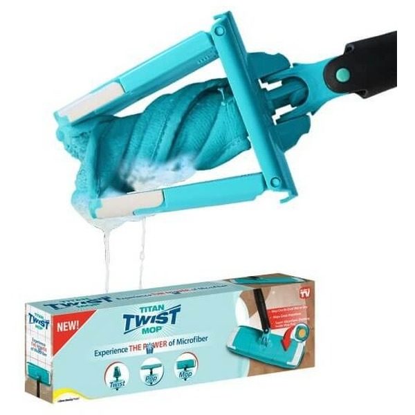 Mop  microfibre Titan Twist cu stoarcere, pentru orice suprafata