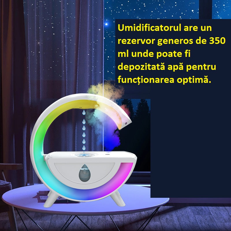 Umidificator difuzor aromoterapie, tehnologie Anti-Gravity, lumina ambientala
