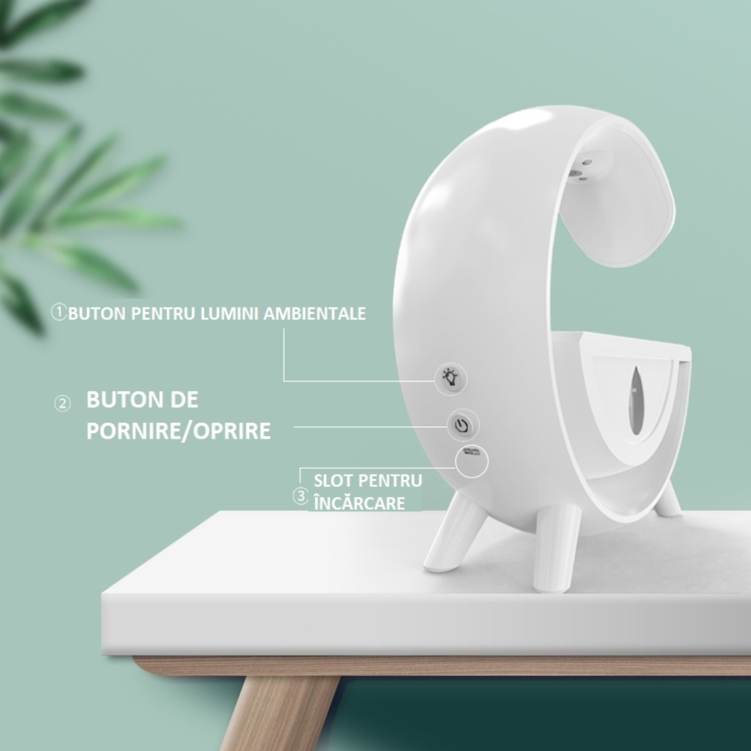 Umidificator difuzor aromoterapie, tehnologie Anti-Gravity, lumina ambientala