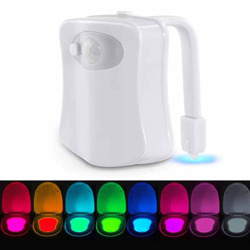 Set 2 x Lampa de veghe pentru toaleta cu LED, senzor de miscare si lumina, 8 culori diferite