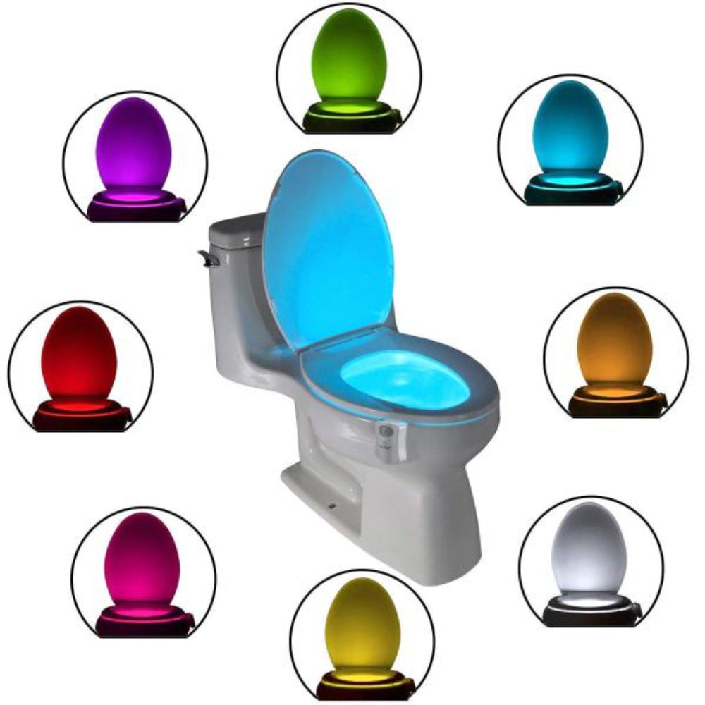Set 2 x Lampa de veghe pentru toaleta cu LED, senzor de miscare si lumina, 8 culori diferite