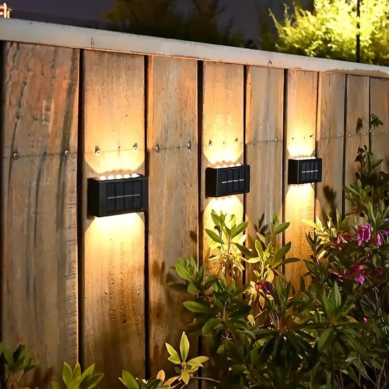 Set 2 lampi solare cu 10 LED, cu lumini bidirectionale, rezistente la apa