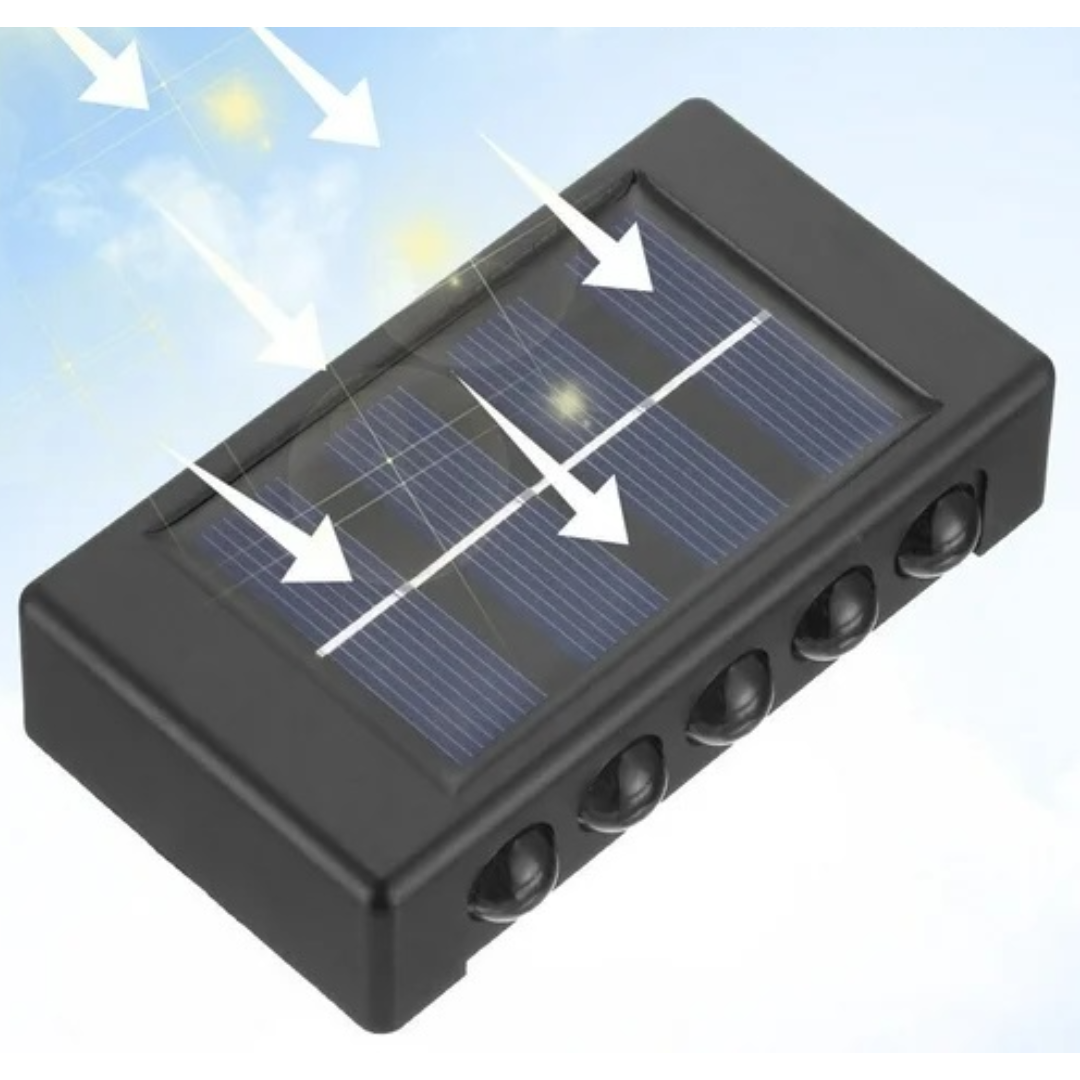 Set 2 lampi solare cu 10 LED, cu lumini bidirectionale, rezistente la apa