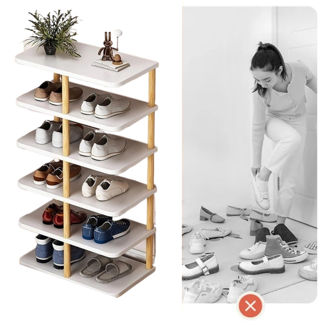 Organizator vertical pentru pantofi 8-14 perechi, alb 48 x 24 x 80 cm