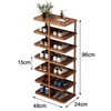 Organizator pentru incaltaminte, cu 7 etajere, maro 48 x 24 x 96 cm