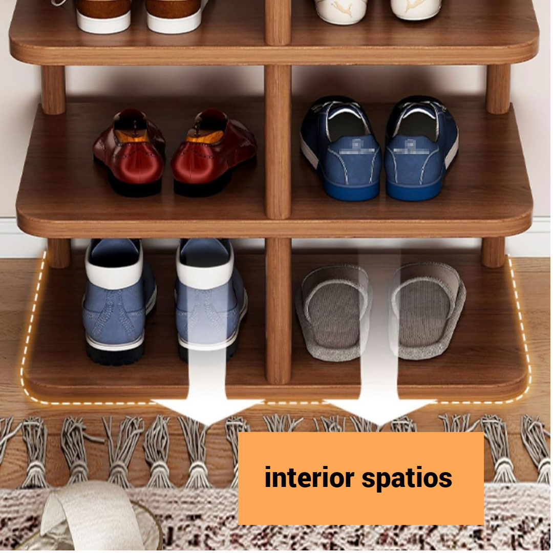 Organizator pentru incaltaminte, cu 7 etajere, maro 48 x 24 x 96 cm