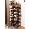 Organizator pentru incaltaminte, cu 7 etajere, maro 48 x 24 x 96 cm