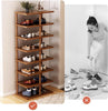 Organizator incaltaminte cu 8 etajere, maro 48 x 24 x 112 cm