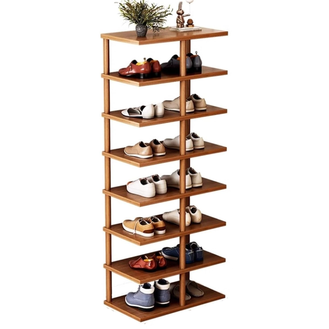 Organizator incaltaminte cu 8 etajere, maro 48 x 24 x 112 cm