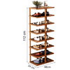 Organizator incaltaminte cu 8 etajere, maro 48 x 24 x 112 cm