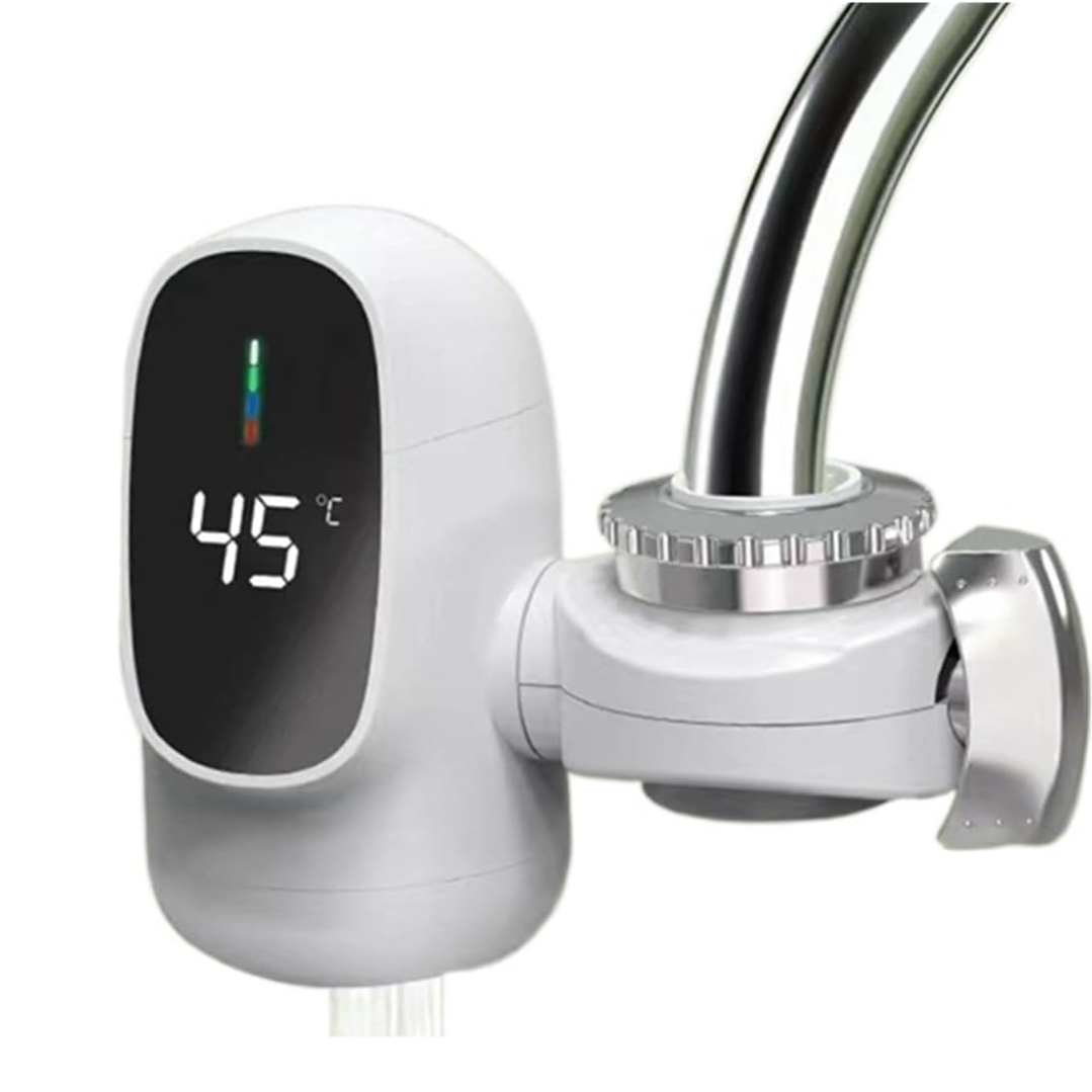 Incălzitor electric rapid pentru robinet de bucătărie sau baie, cu afișaj de temperatură