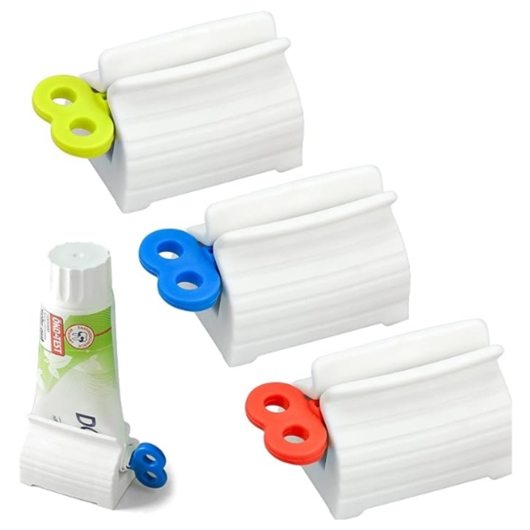 Set 3 x Dispozitiv presare cu role, pentru pasta de dinti, crema, cu maner rotativ
