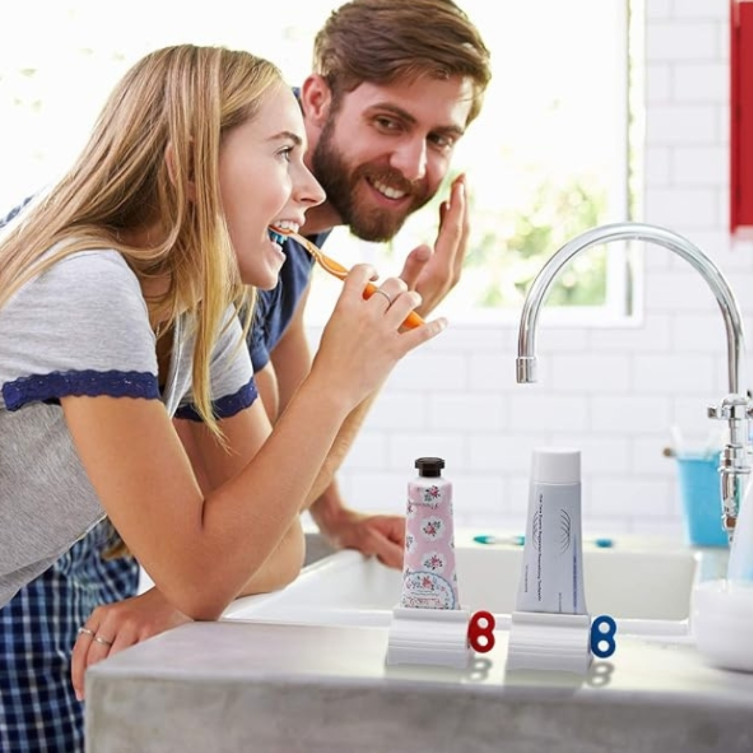 Set 3 x Dispozitiv presare cu role, pentru pasta de dinti, crema, cu maner rotativ