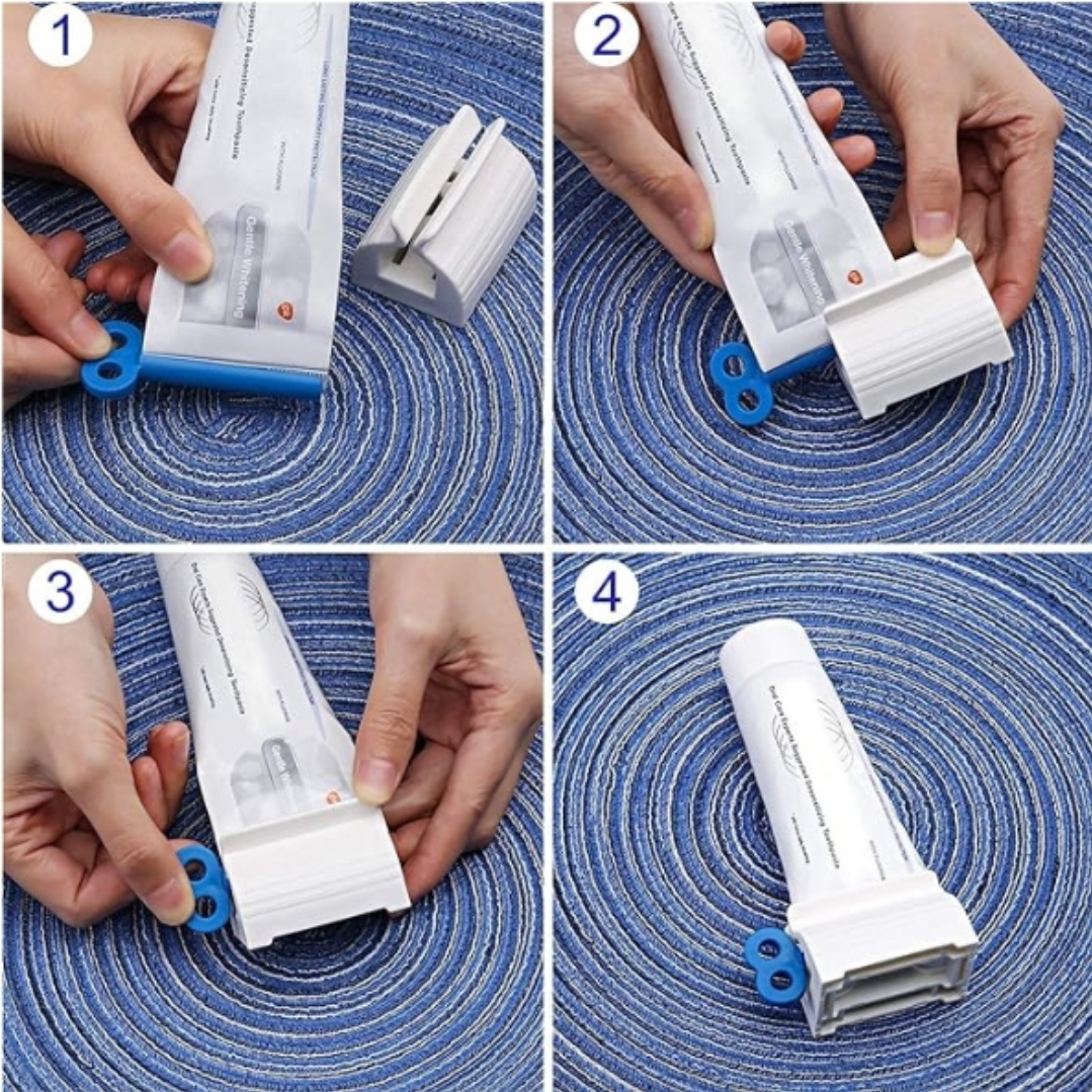 Set 3 x Dispozitiv presare cu role, pentru pasta de dinti, crema, cu maner rotativ