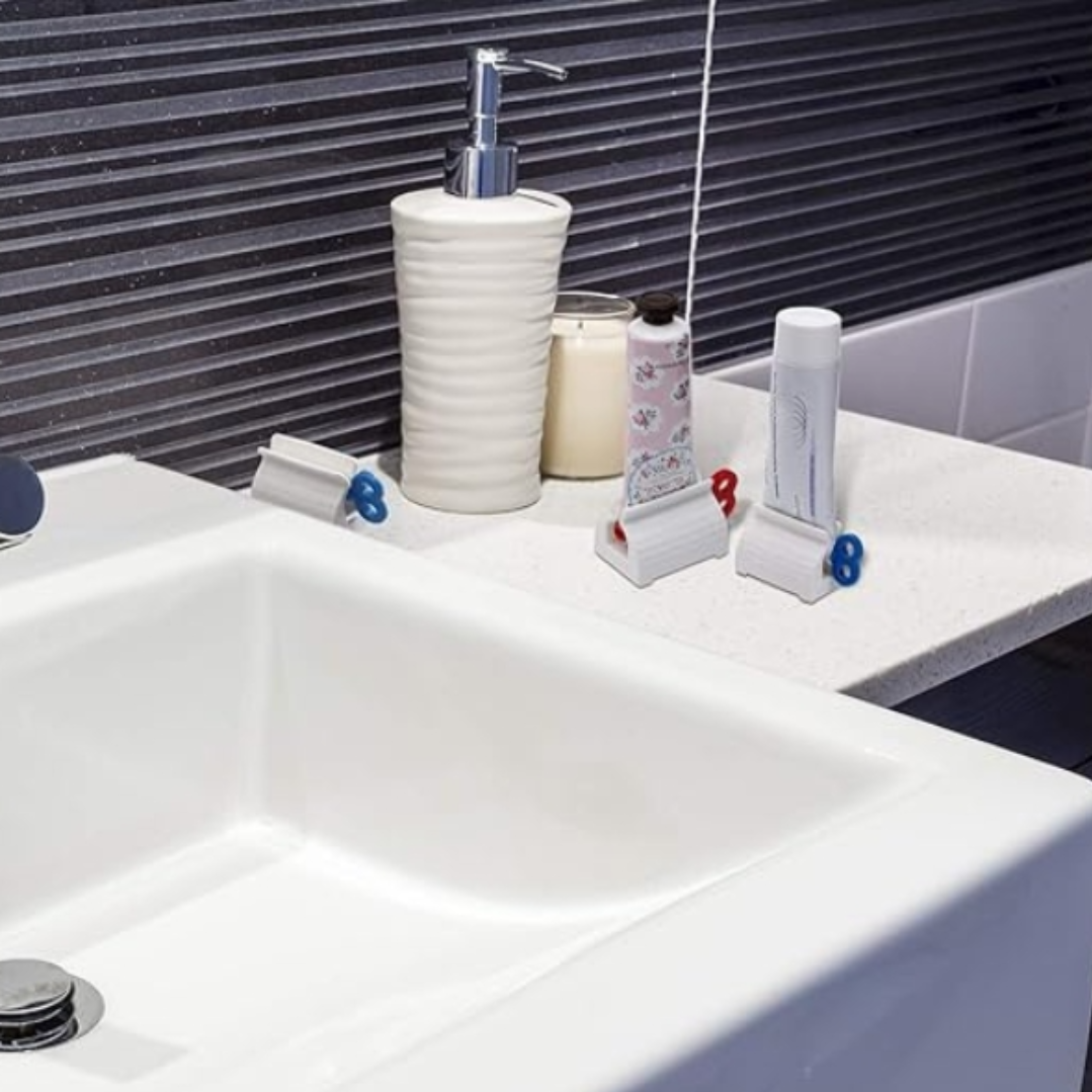 Set 3 x Dispozitiv presare cu role, pentru pasta de dinti, crema, cu maner rotativ