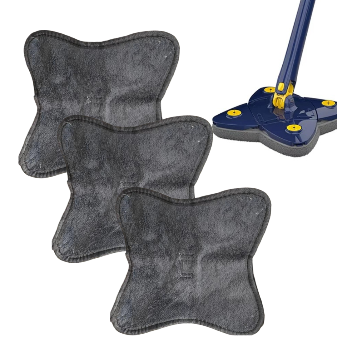 Set 3 x Rezerva Mop reglabil rotativ la 360° cu stoarcere automată