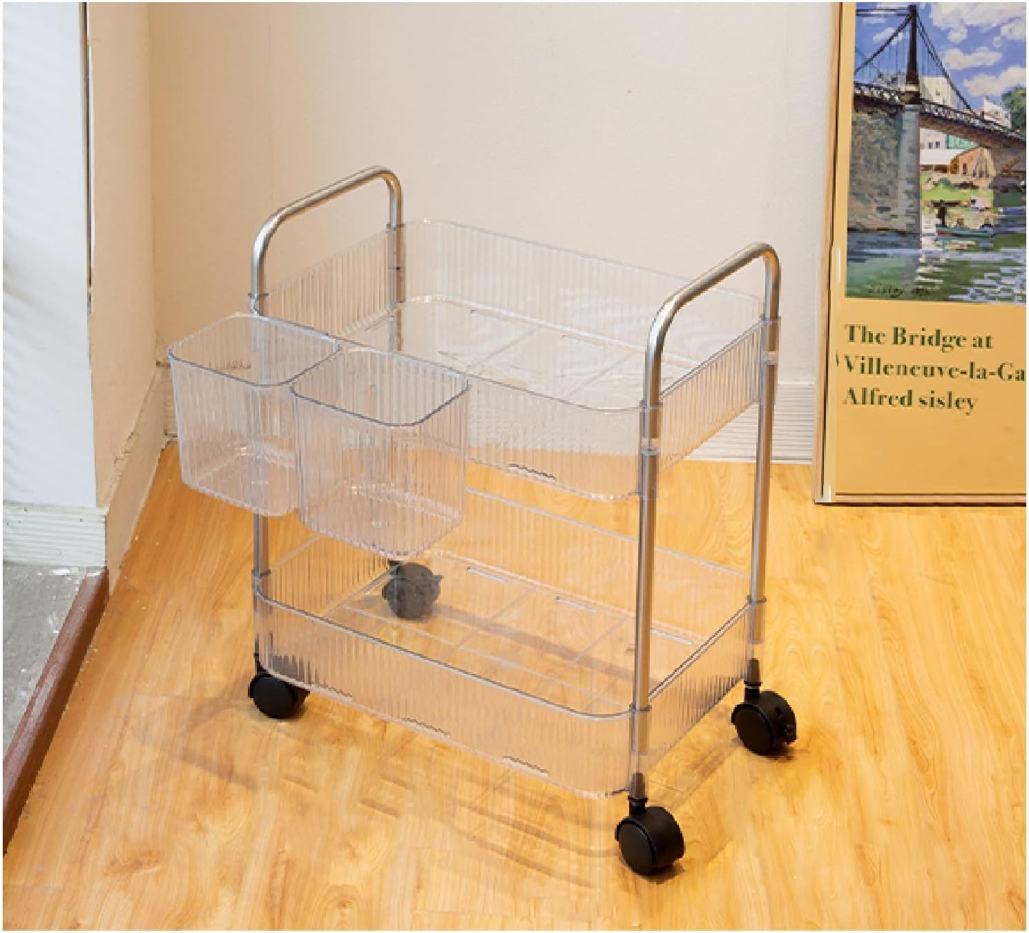 Cărucior mobil cu 2 nivele 35 x 23 x 44.4 cm