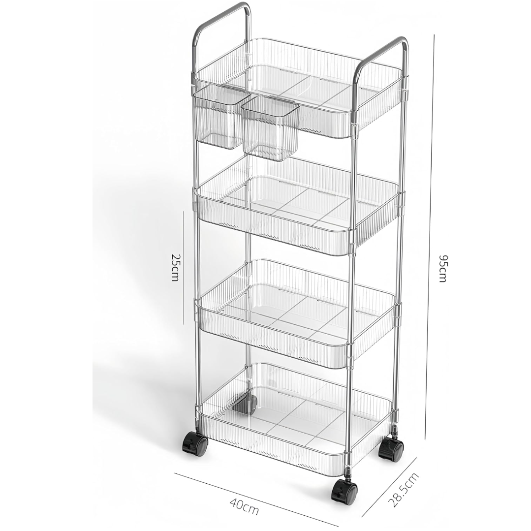 Cărucior mobil  cu 4 nivele 40 x 28.5 x 95 cm