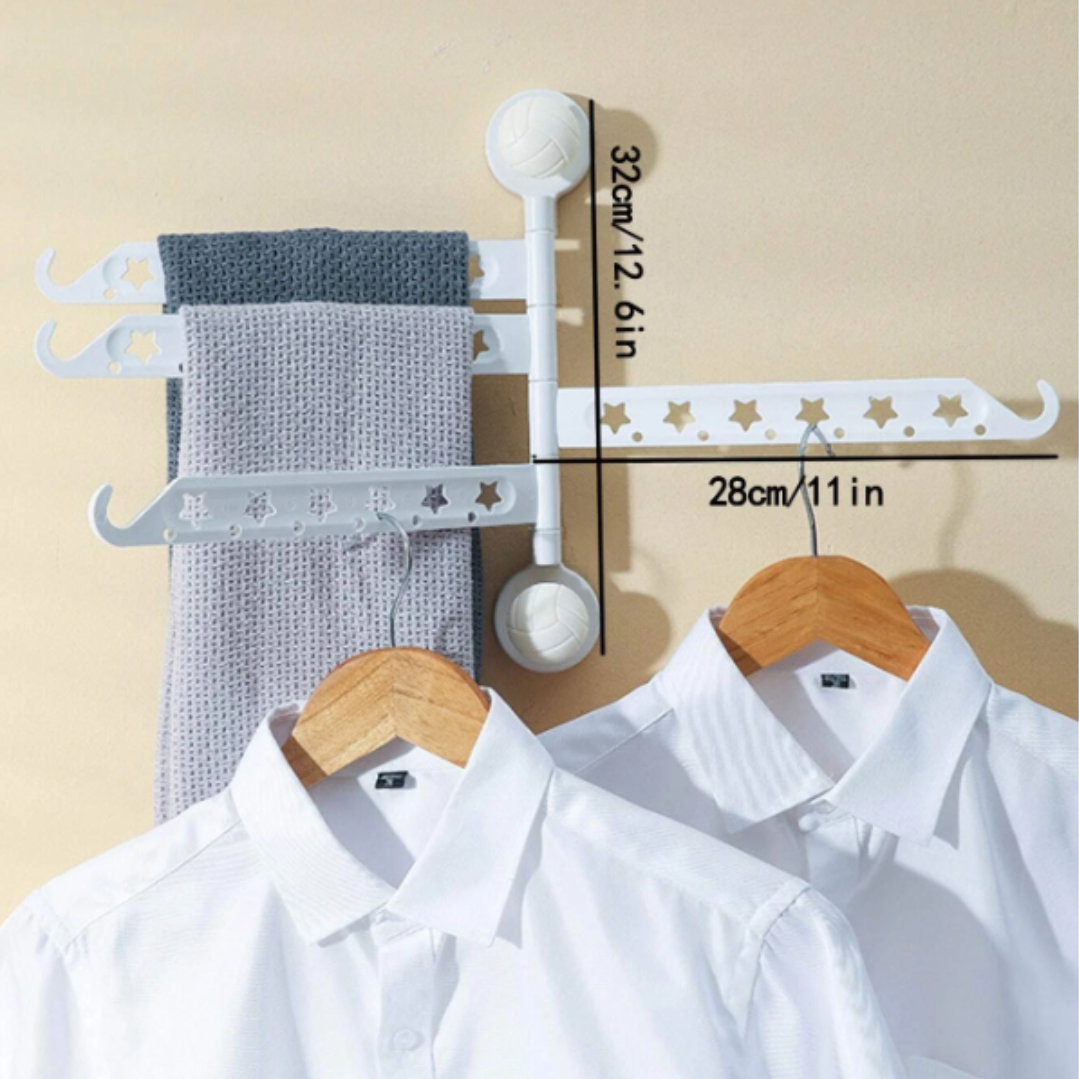 Suport multifunctional pentru prosoape si umerase, cu 4 brate