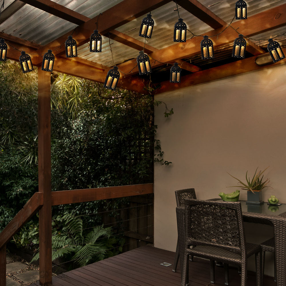 Ghirlanda luminoasa Led cu 8 becuri tip felinar, lumina alb cald