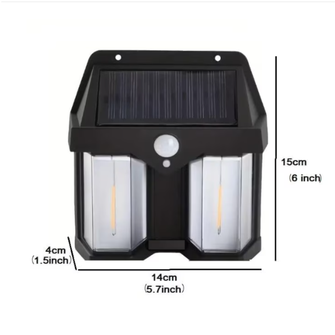 Lampă de perete de exterior dubla,  senzor de mișcare 3 moduri iluminare