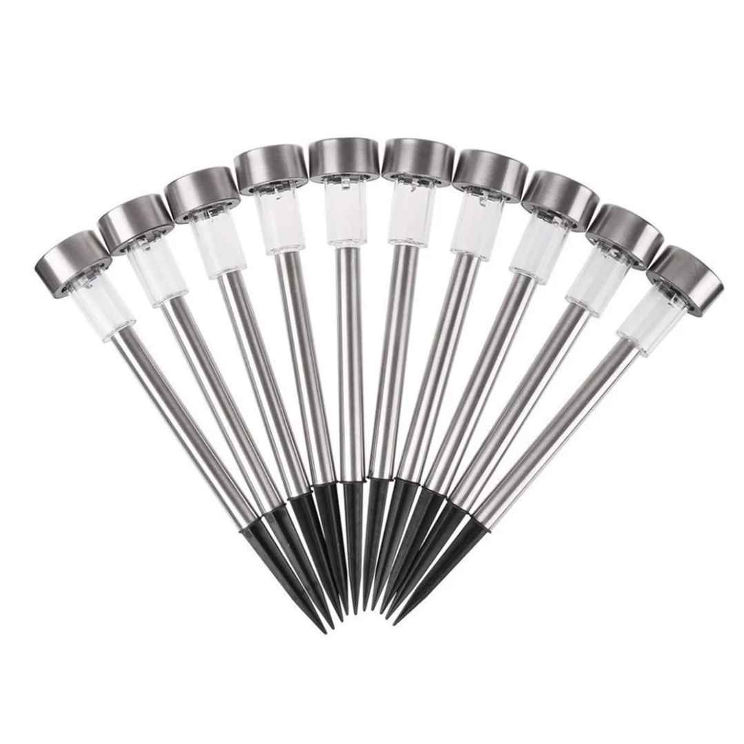 Set 10 Lampi solare de gradina tip tarus, alb rece