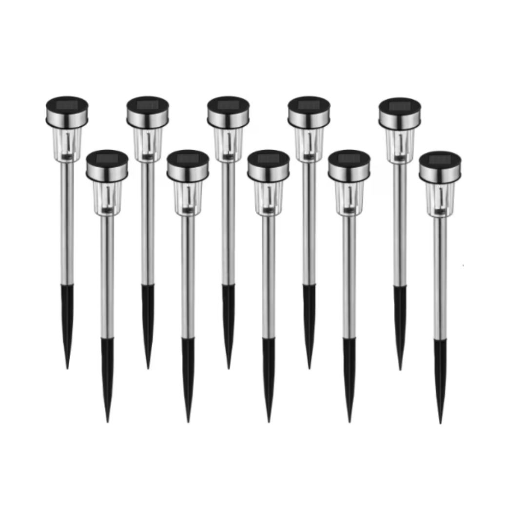 Set 10 Lampi solare de gradina tip tarus, alb rece