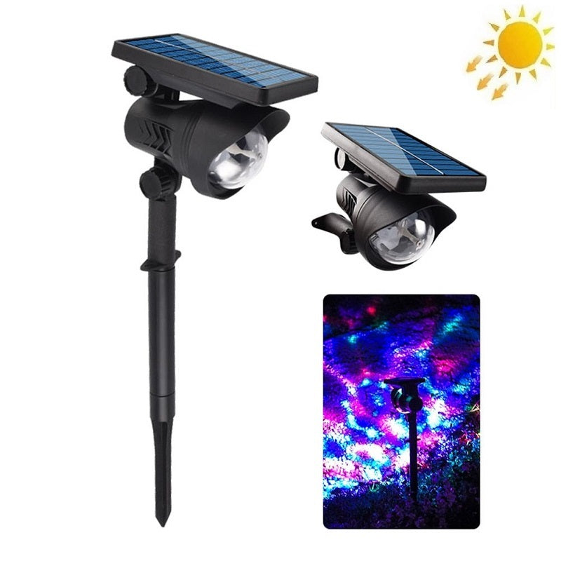 Proiector rotativ disco cu panou solar, control optic RGB