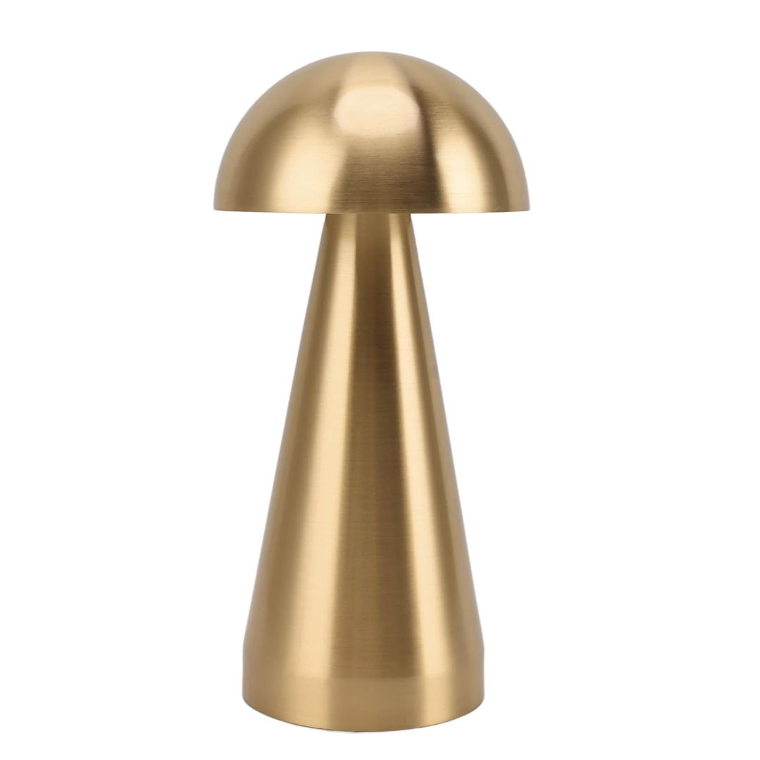 Lampa de masa metalica tip ciuperca, cu 3 culori reglabile prin atingere, argintiu si auriu