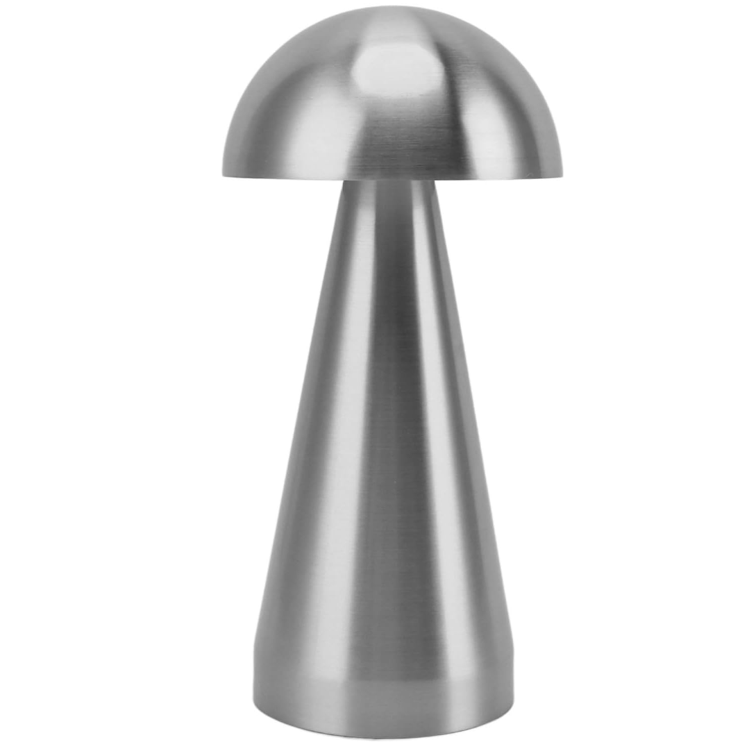 Lampa de masa metalica tip ciuperca, cu 3 culori reglabile prin atingere, argintiu si auriu
