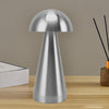 Lampa de masa metalica tip ciuperca, cu 3 culori reglabile prin atingere, argintiu si auriu