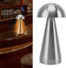 Lampa de masa metalica tip ciuperca, cu 3 culori reglabile prin atingere, argintiu si auriu