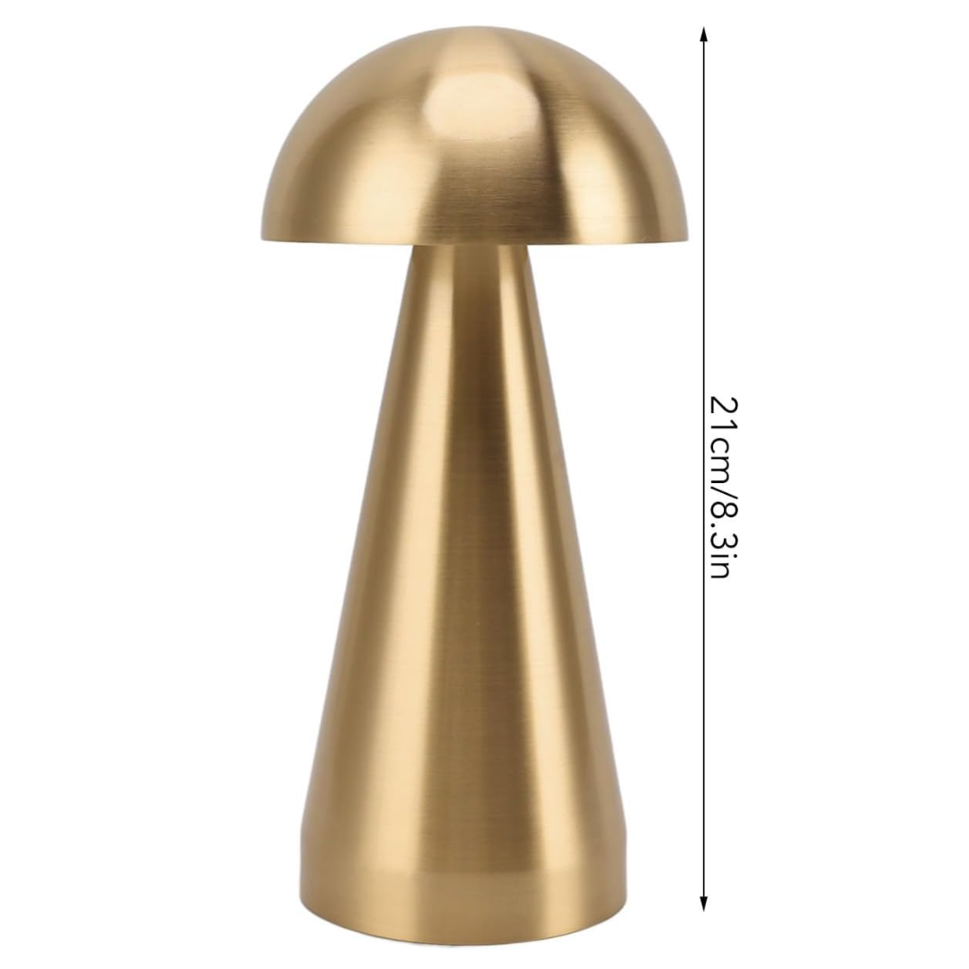 Lampa de masa metalica tip ciuperca, cu 3 culori reglabile prin atingere, argintiu si auriu