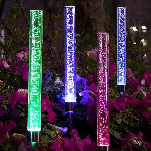 Set 2 Lampi Solare Decorative pentru gradina RGB, Acrilic, Rezistente la Intemperii