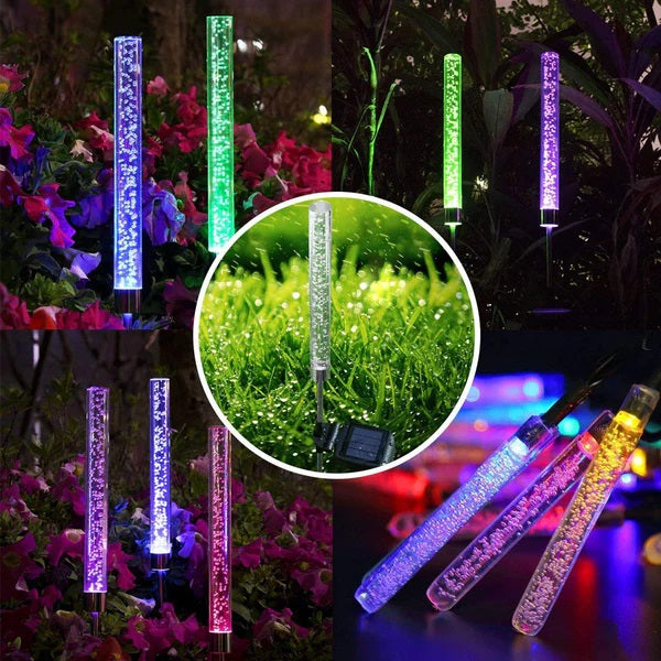 Set 2 Lampi Solare Decorative pentru gradina RGB, Acrilic, Rezistente la Intemperii