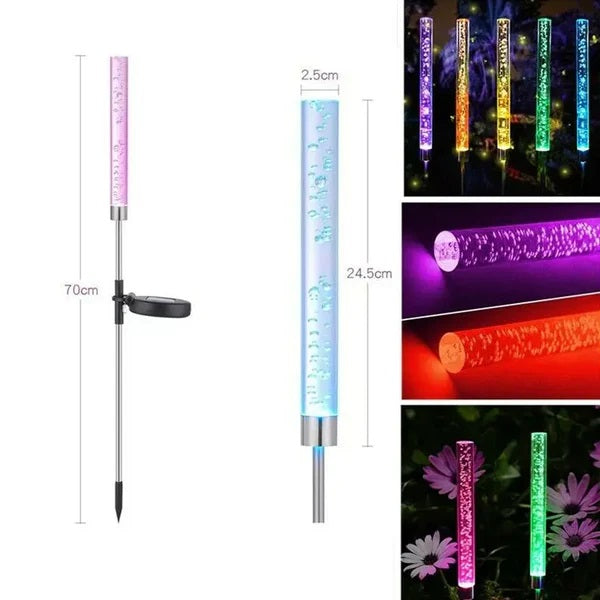 Set 2 Lampi Solare Decorative pentru gradina RGB, Acrilic, Rezistente la Intemperii