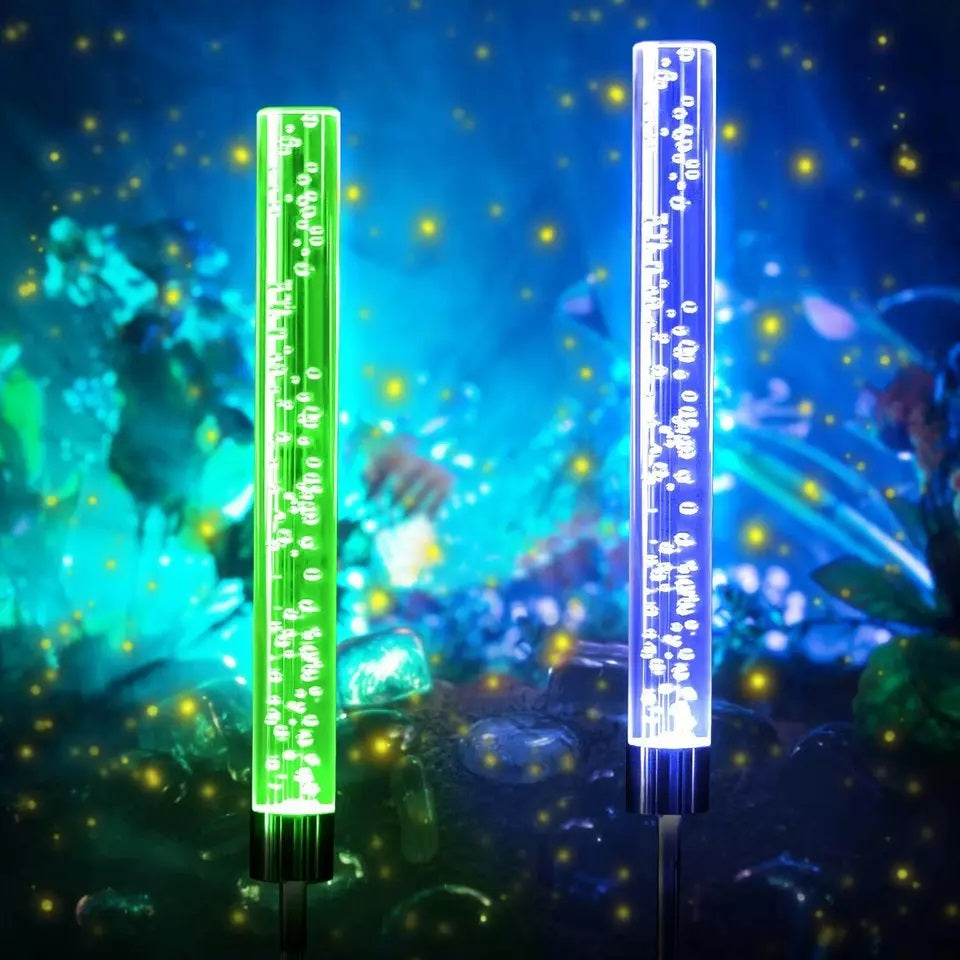 Set 2 Lampi Solare Decorative pentru gradina RGB, Acrilic, Rezistente la Intemperii