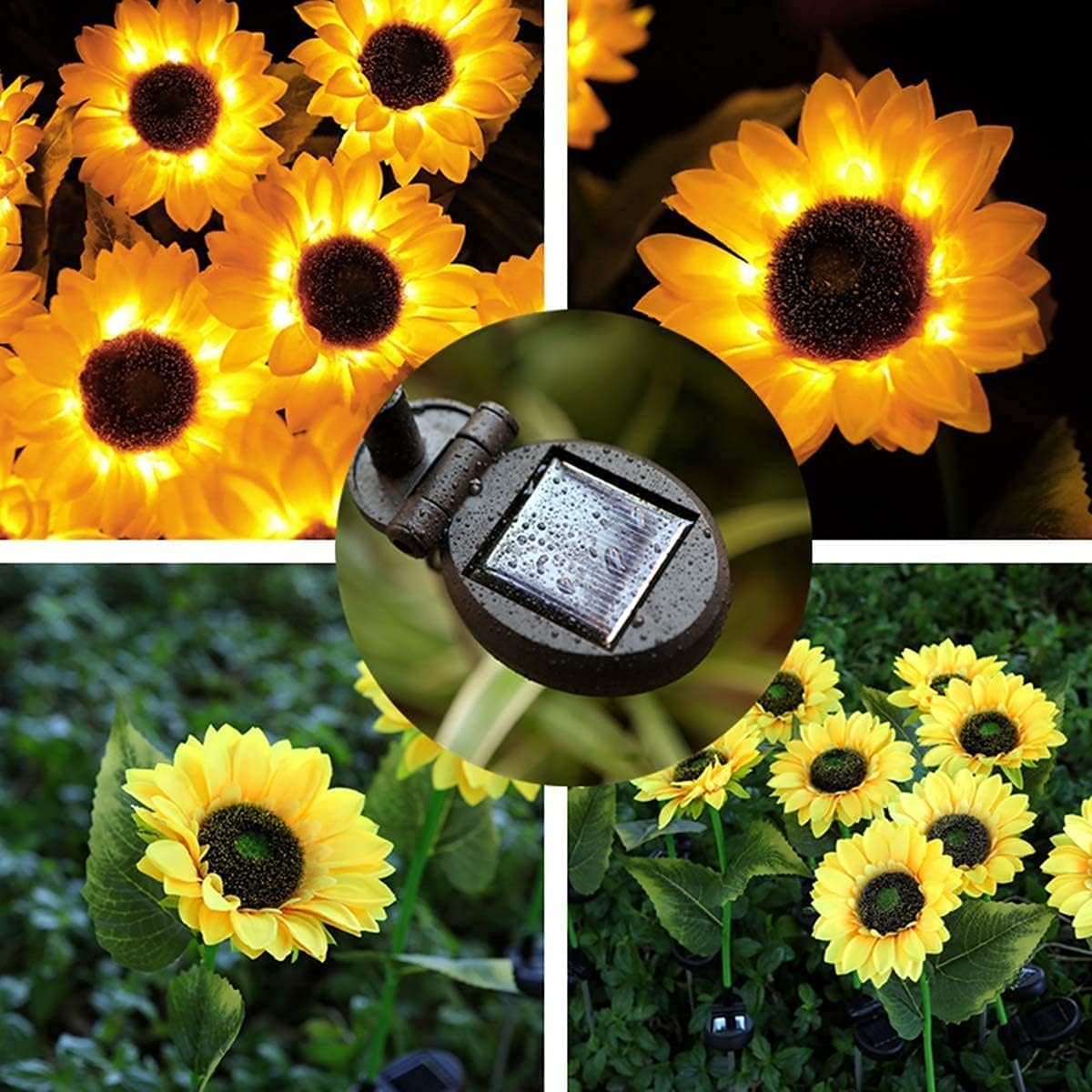 Set 2 Lampi solare LED model Floarea Soarelui, pentru gradina