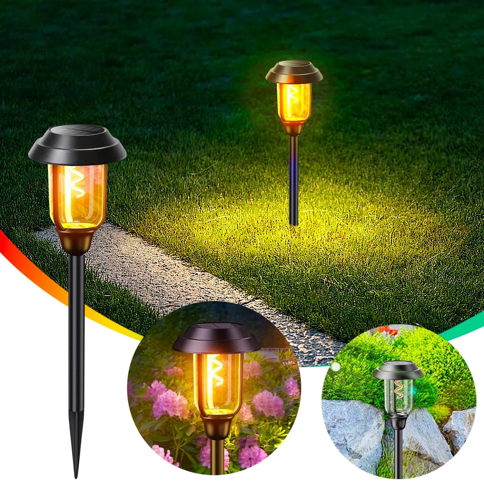 Set 6 Lampi solare decorative de gradina, impermeabile