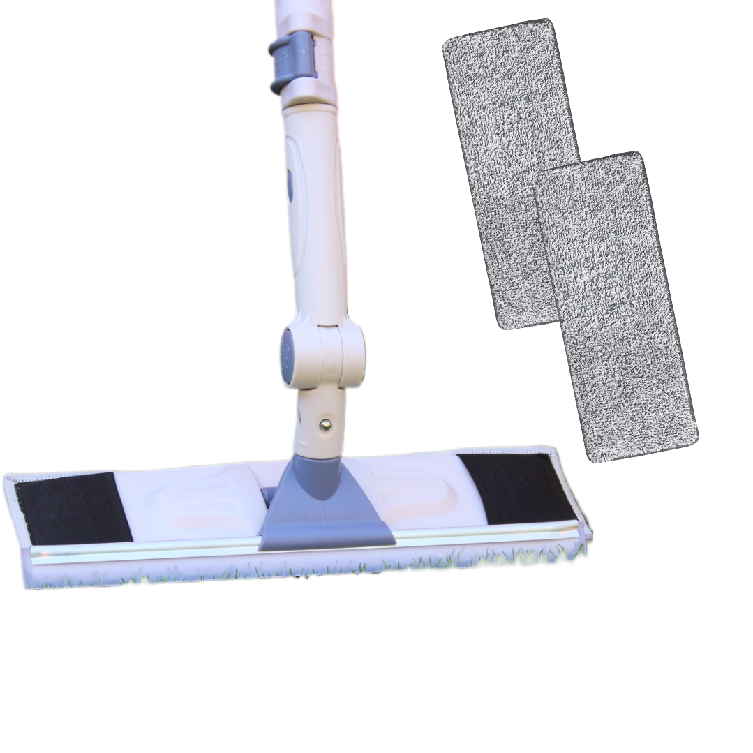 Pachet Mop  cu rotire180 grade, cu laveta microfibra si racleta din silicon + 2 rezerve microfibra